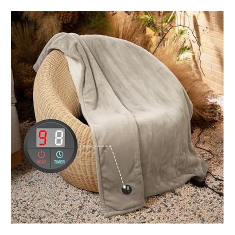 Couverture Chauffante 130x180cm Plaid Chauffant Kaki (1/4)