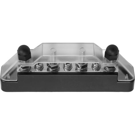 Bornier de distribution électrique 48 V 150 A à 4 bornes, barre omnibus 7 voies avec couvercle, pour voitures, camping-cars et bateaux (noir). (1/5)