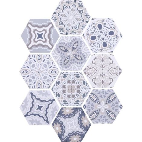 Autocollant de carrelage à motif Hexagonal, imperméable, antidérapant, décoration murale pour salle de bains et cuisine (1/5)