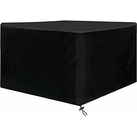 Abdeckung für Gartenmöbel, alle Größen, Abdeckung für Gartenmöbel und für rechteckige Sitzgruppen, regen- und staubdicht, UV-beständig, 210D, schwarzer Oxford-Stoff, 190 x 125 x 80 cm (1/5)