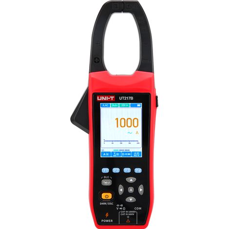 Pinza amperimétrica 2 en 1 AC/DC con osciloscopio, selección automática de rango, detección de NCV, alerta de 42 V, pantalla LCD HD de 2,8", carga USB-C. (1/5)