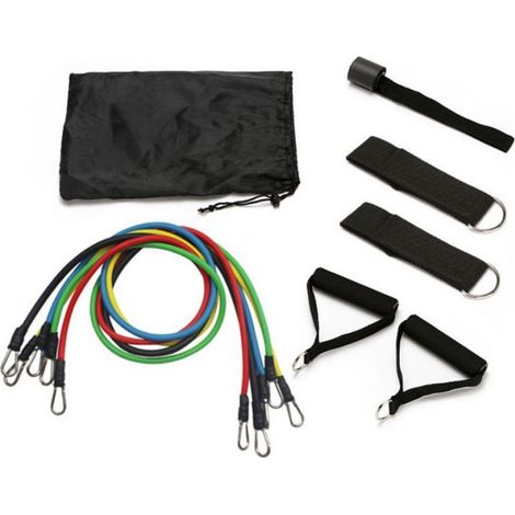 Bandes de fitness de résistance avec 11 pièces - Sport - poignées, Ancre, Sangle de Cheville, Sac de Transport (1/3)