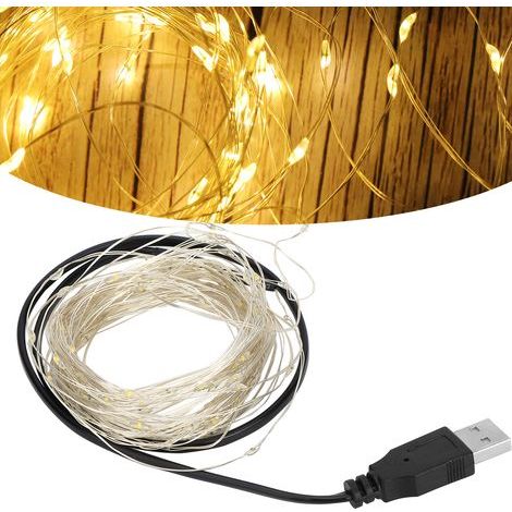 Guirlande lumineuse décorative USB pour les fêtes, guirlande cadeau, guirlande citrouille d'Halloween, alimentation USB, 10 m, lumière chaude (1/5)