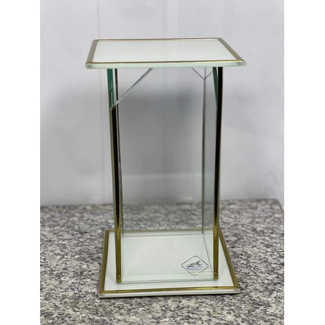 ABGEWINKELTES GLAS, GANZGLAS, WEISSGOLD, GROß / 1 STÜCK (1/5)