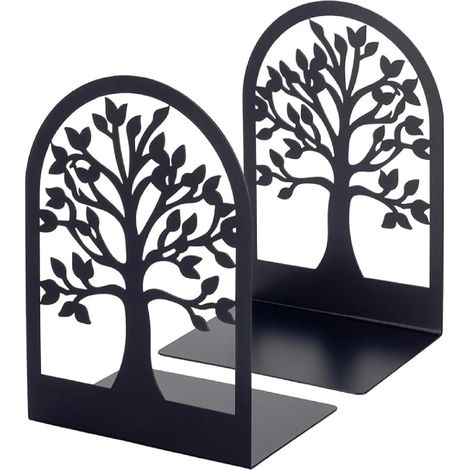Serre-Livre en Métal pour Livres, Anti-Rayures Porte-Livres pour Bureau, Ecole et Maison, Séparateurs de Livres, CD, Porte-Dossier pour Bureaux(1 Paires) (1/5)