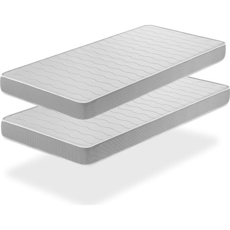 LOT X2 Colchones de espuma 80X200 APOLO, Altura 14 CM, Ergonomico y transpirable (1/5)