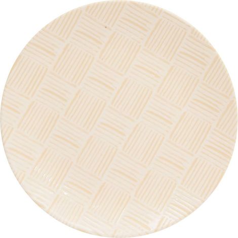 Lot de 6 Assiettes Plates "Laetitia" 25cm Crème