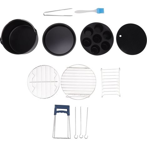 Pfannenset für Heißluftfritteusen, hitzebeständig, leicht zu reinigen, Edelstahl, für Zubehör für Heißluftfritteusen, für Haushalt, Küche und Gastronomie, 18 cm (1/5)