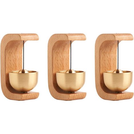 Sonnette en Bois Carillons Éoliens Sonnette Sans Fil pour Sonnette de Porte D'Entrée de Maison Décoration Murale de Pièce Esthétique-A, 3 Pièces (1/4)