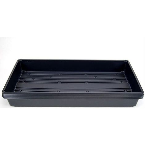 Lot de 5 plateaux de plantation en plastique noir durable (sans trous de drainage) 54 cm x 28 cm - Fleurs, semis (1/4)