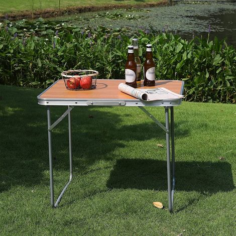 WOLTU Campingtisch Klapptisch Reisetisch mit Griff eiche