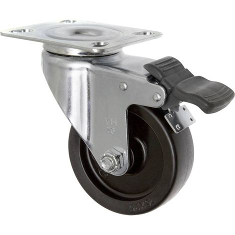 TOOLCRAFT TO-5137905 TO-5137905-RUOTA GIREVOLE CON FRENO DI STAZIONAMENTO E PIASTRA DI AVVITAMENTO, 75 MM, IN POLIPROPILENE (1/3)