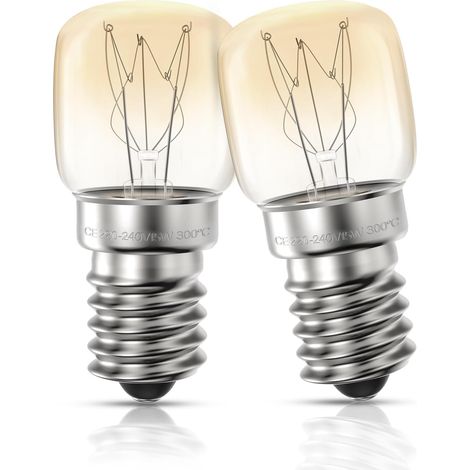 Backofen-Glühbirne, E14, Backofenbirnen, 15 W, 300 Grad, warmweiß, Kühlschranklampe, Ofenlichter für Backöfen (Neff, Siemens, Whirlpool, Philips, Bosch), Dunstabzugshaube, Kühlschrank, 2700 K, 85 lm, 