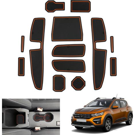 Non-Slip Rubber Mat, Center Console Mat, Door Sewing Mat, Accessories (Orange) (1/5)