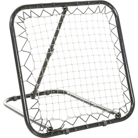 Mur de rebond pliable pour football, baseball et basketball, 5 niveaux, métal noir, 78 x 84 x 65-78 cm