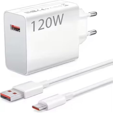 Adaptateur 120 W + câble de données USB-C de 1 mètre - compatible avec les téléphones Xiaomi, prend en charge la charge rapide. (1/2)