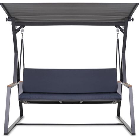 Coussin pour balançoire de jardin Navy 100x60x50 cm avec housse amovible, coussin pour balancelle 2 places (1/5)