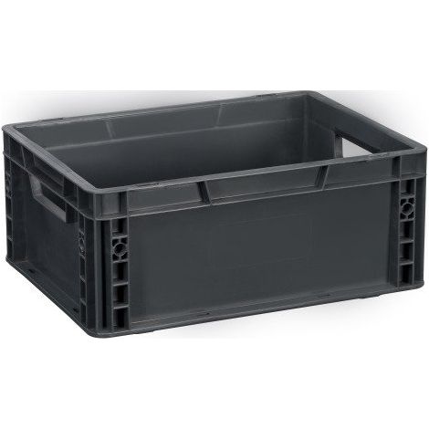 Bac de stockage plastique gerbable norme Europe parois pleines - 15 litres - dim : H 17x L 40 cm (1/3)