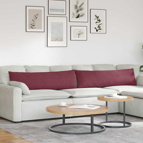 Sofakissen 2 pcs Weinrot 145 x 40 cm Stoff