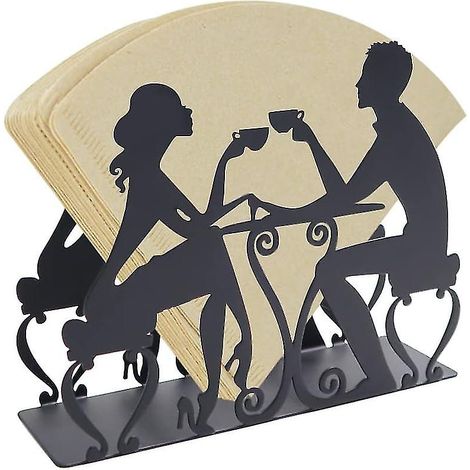 1 porte-filtre à café en métal, support pour filtres à café, rangement pour filtres à café. (1/5)