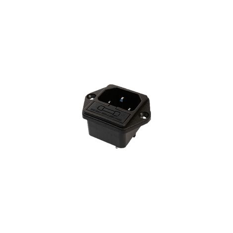Prise embase secteur Male 220V 15A, avec porte fusible / 012 837