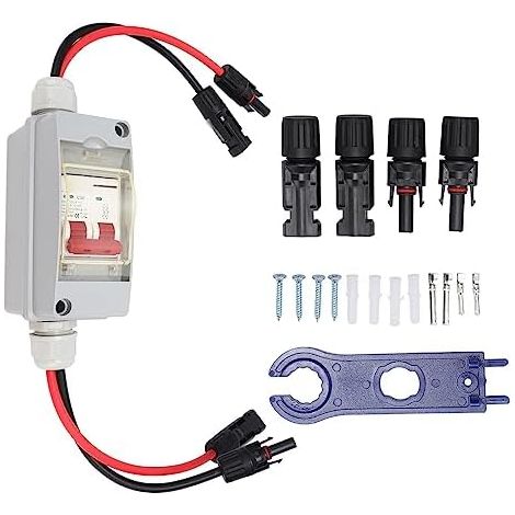 Solar Panel Circuit Breaker 30A Solar Disconnect Switch, MCB 2P DC 500V 32A Disconnect Switch with IP65 Waterproof Distribution Box (1/5)