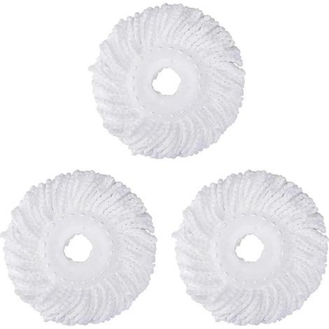 Tête ronde pour balai à franges en microfibre, lot de 3 pièces, balai à franges à presser pour le sol, la maison et la cuisine, avec tête de support à pince (1/5)