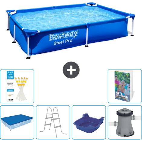 Bestway Steel Pro Rechteckig - 221x150x43 cm - 7-teilig S140