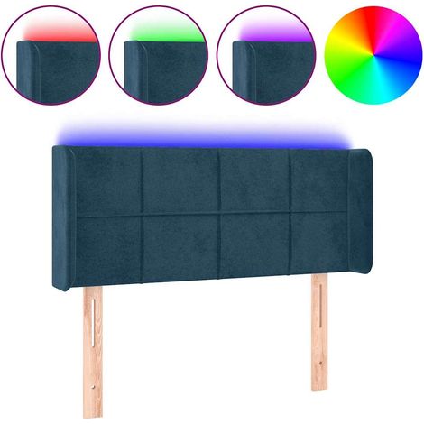 Maison Exclusive - Cabecero con LED de terciopelo azul oscuro 93x (1/5)