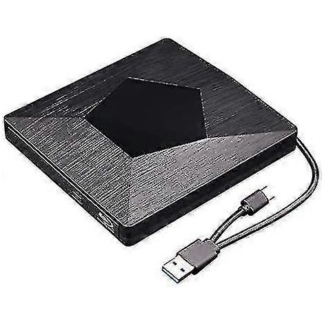 [RM]Lecteur Blu-ray 3D externe, lecteur optique Blu-ray CD DVD ultra-mince USB 3.0 et Type-C pour Mac OS, Windows XP/7/8/10, PC portable (noir) (1/5)