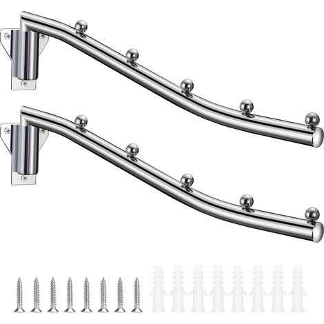2 Pièces Support De Cintre Mural Pliant,Porte Cintre Mural Pliant à Rotation Cintre Bras Pivotant à 180° Porte Manteaux Etendoir pour Chambre (1/5)