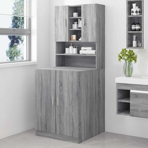 vidaXL Washing Machine Cabinet Grey Sonoma Engineered Wood (1/5)
