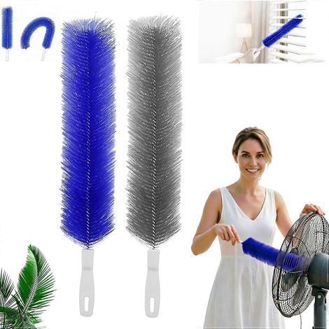 Lot de 2 brosses de nettoyage pour ventilateurs (modèle 2026), flexibles et réutilisables, en microfibre, pour ventilateurs de plafond, bouches d'aération de climatiseurs, de sèche-linge et de chauffa (1/5)