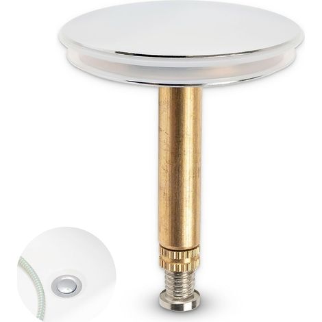 Bouchon de baignoire universel réglable en hauteur 43 mm avec double joint en laiton chromé (1/4)