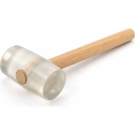 Maillet en caoutchouc transparent 500 g manche bois pose sol (1/5)