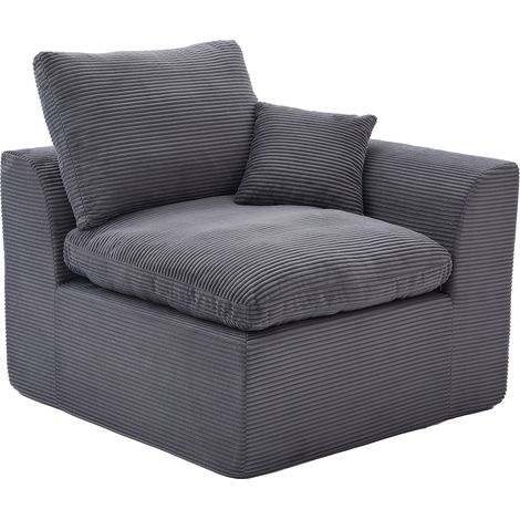 Fauteuil de salon 1 place en tissu, moderne et minimaliste, doux et confortable avec coussin, style nordique, il est recommandé d’en acheter deux pour (1/5)