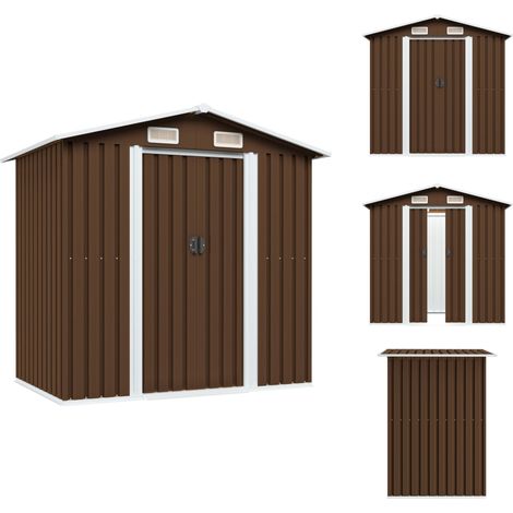Gartenschuppen & Geräteschuppen - Living Geräteschuppen Braun 204x132x186 cm Stahl (1/5)