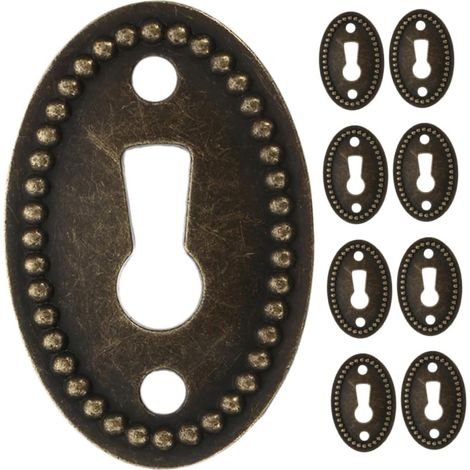 Lot de 12 plaques décoratives ovales à encoche pour meubles (1/5)