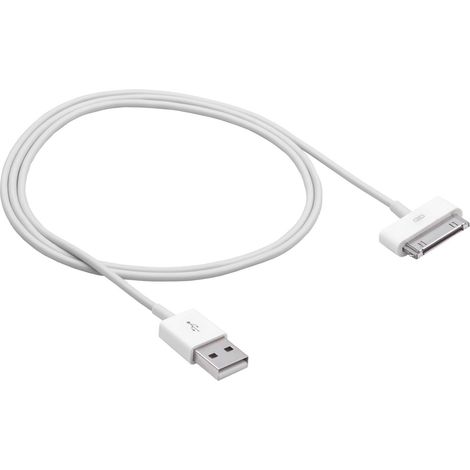 Akyga Cavo USB Spina USB-A, Connettore Apple 30 poli 1.00 m Bianco AK-USB-08 (1/2)