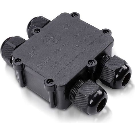 V-TAC Anschlussdose mit 4 Anschlüssen 8–12 mm, Farbe Schwarz, IP68