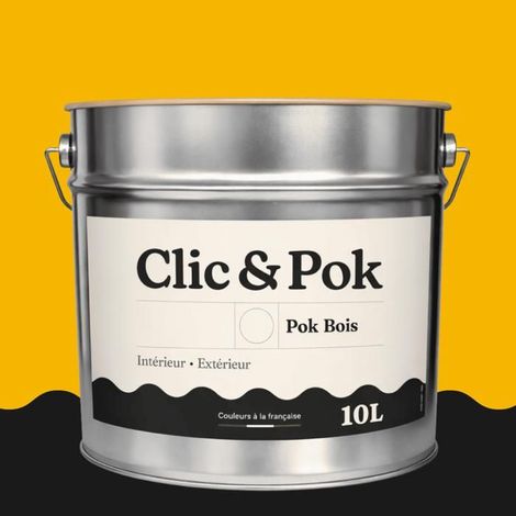Peinture Bois Extérieur – POK BOIS - 10L - RAL 1021 - Jaune colza- Résistante aux intempéries - Ne s'écaille pas