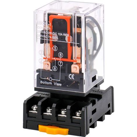 Utilizando el relé de 8 pines MK2P-I AC 220V DPDT con conector de terminales enchufable PYF83A. (1/4)