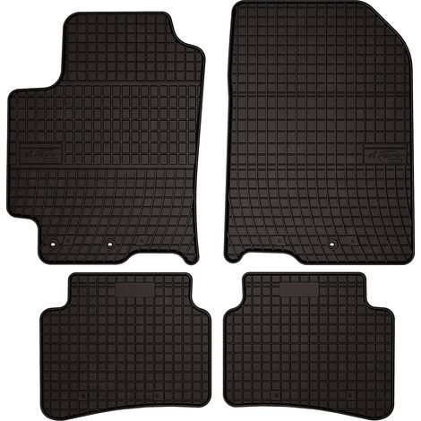 Tapis de sol en caoutchouc pour : Kia Rio IV hatchback, avant restylage (2017-2020) - noirs, sur mesure