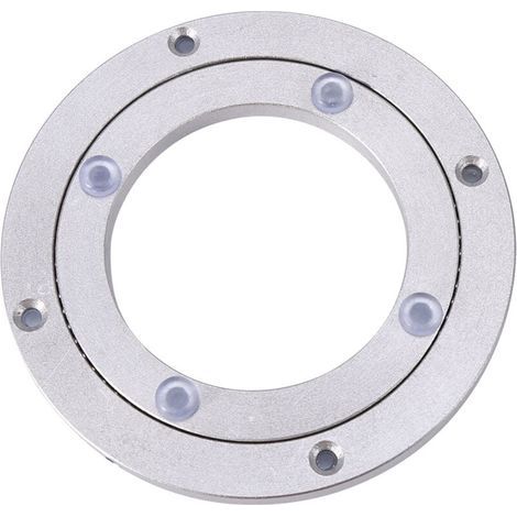 Plateau tournant robuste en alliage d'aluminium avec roulement pivotant, style Lazy Susan, pour table à manger ronde. Accessoires pour plateau tournant fluide, 140 mm (1/4)