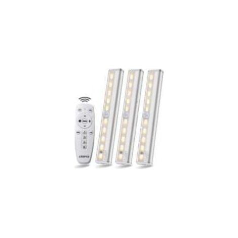 Lampe LED sans Fil 3 Packs avec Télécommande - Pour Chambres, Armoires, Vitrines, Aucun Câblage Requis (1/5)