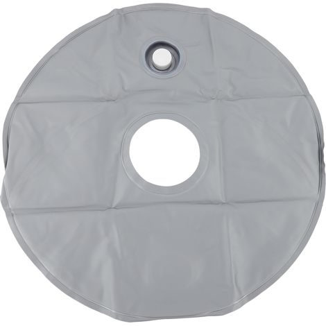 Parasol rond pliable portable d'extérieur avec drapeau à plumes, base lestée, sac rempli d'eau (1/5)