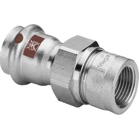 Viega Racor de transición Temponox, d 35mm, Rp 11/4 Latón niquelado, acero inoxidable Modelo 1762, 812195