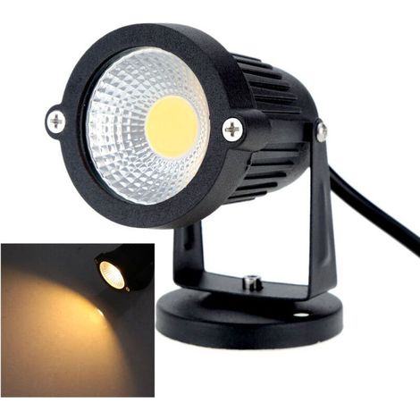 Projecteur LED 8 W 85-265 V CA IP65 en aluminium noir pour pelouse, jardin, étang ou allée. Haute puissance RGB blanc chaud/naturel. Certifications CE et RoHS. (1/5)