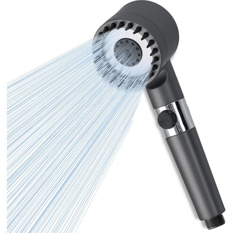 Pommeau de douche haute pression anti-calcaire – Filtration puissante, économie d'eau et respectueux de la peau (Noir)