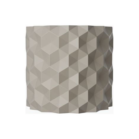 Pot de fleurs décoratif gris à motif hexagonal inversé (1/3)
